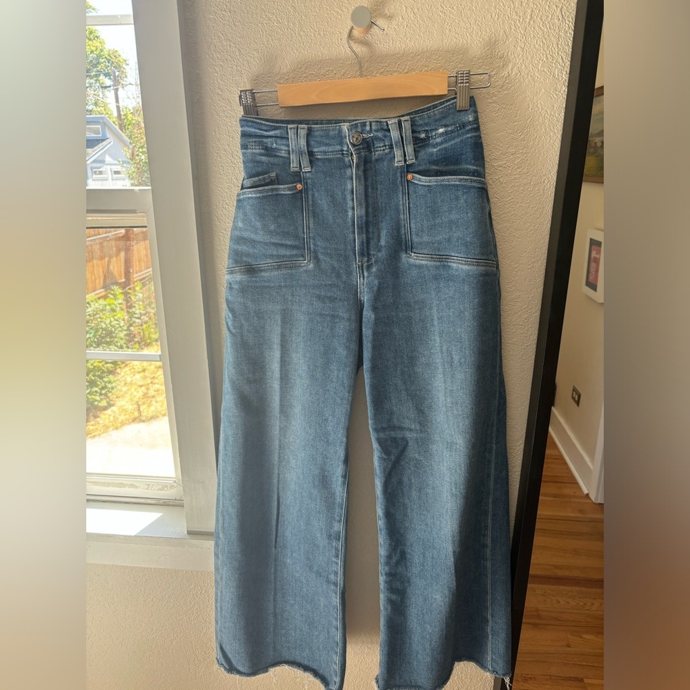 Paige straight wide leg jeans